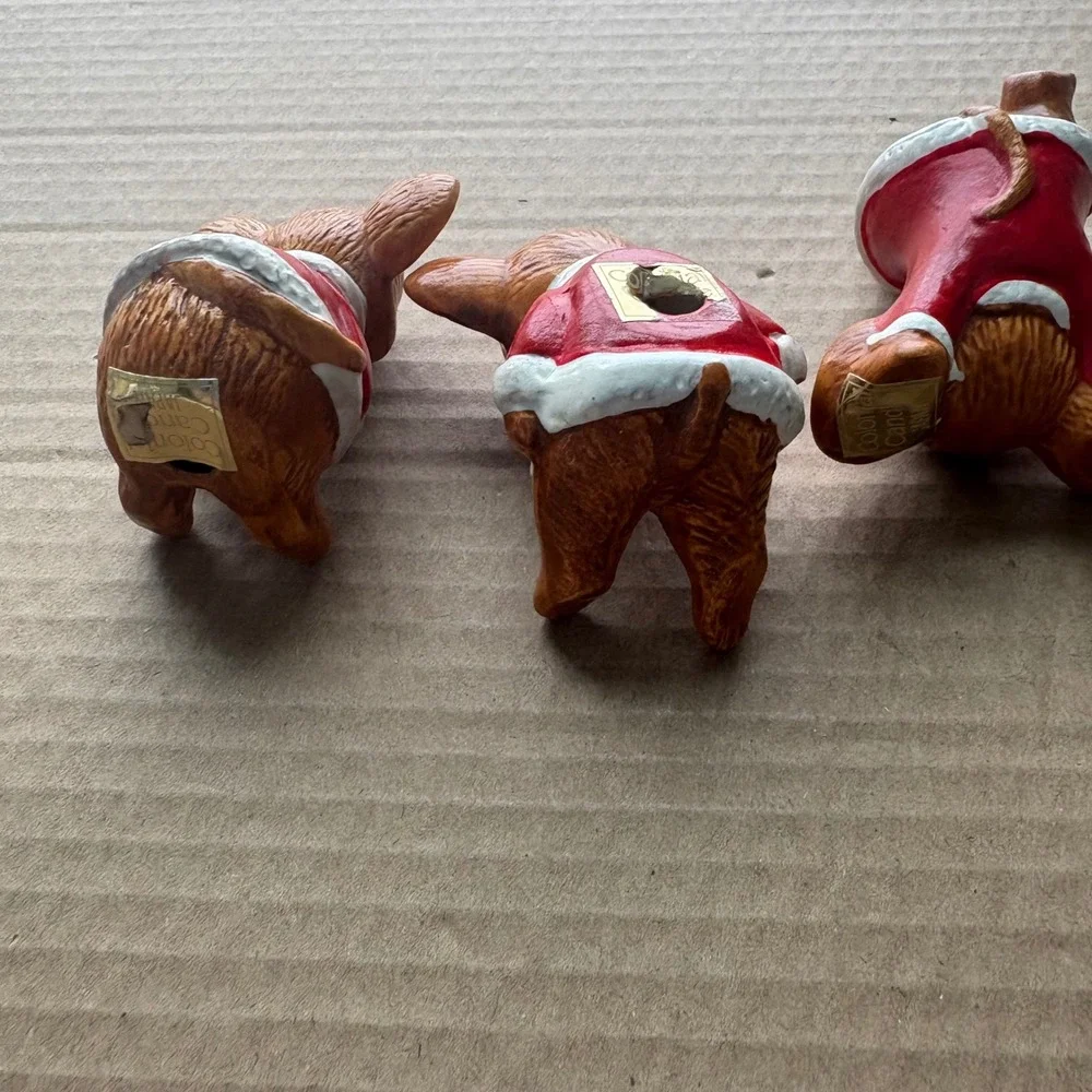 Vintage Colonial Candle Set of 3 Ceramic Mice‎ Made in Japan 2.5
